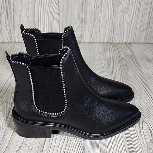Coach Black Bowery Leather Ankle Boots Womens Size 5.5 NEW - Picture 3 of 13